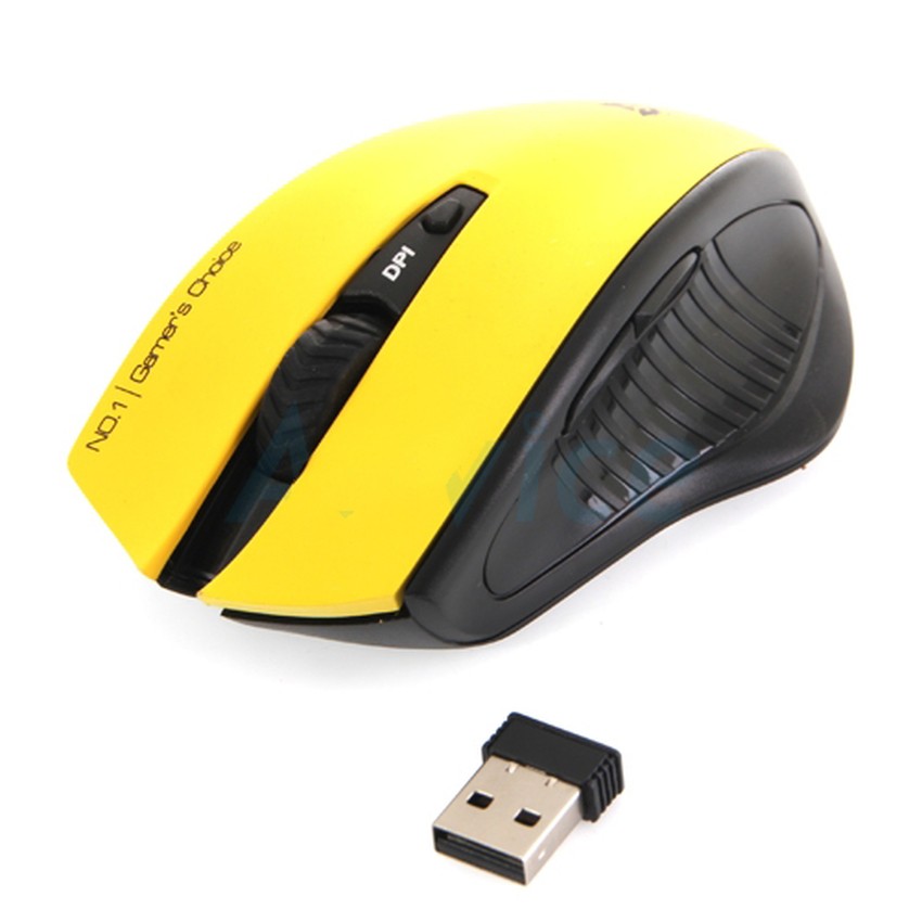 NUBWO Wireless Optical Mouse (NM-09 ENTERPRISE) Black/Yellow | Shopee ...