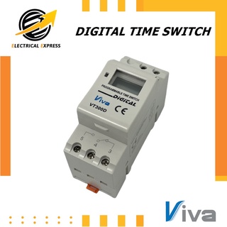 VIVA DIGITAL TIME SWITCH รุ่น VT300D นาฬิกาตั้งเวลาอัตโนมัติ แบบ 24ชม. 220VAC ตั้งได้ 20 โปรแกรม รับประกัน 1 ปี