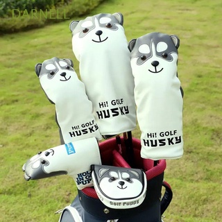 DARNELL Golfer Gift Golf Putter Cover Cartoon Husky Design Golf Club Headcover Club Head Protector Mallet Putter for Driver Fairway Number Tag Blade Putter PU Leather Wood Head Covers