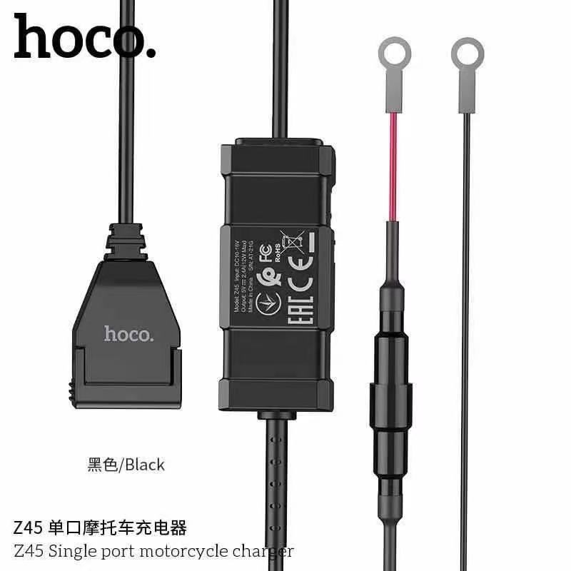 hoco-z45-motorcycle-usb-charger-2-4a-อุปกรณ์ต่อพ่วงแบตเตอรี่มอเตอร์ไซค์-สำหรับชาร์จโทรศัพท์