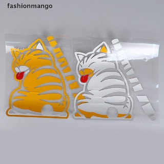 [fashionmango] ใหม่ สติกเกอร์ ลายการ์ตูนอุ้งเท้าแมว 3D สําหรับติดตกแต่งกระจกหลังรถยนต์