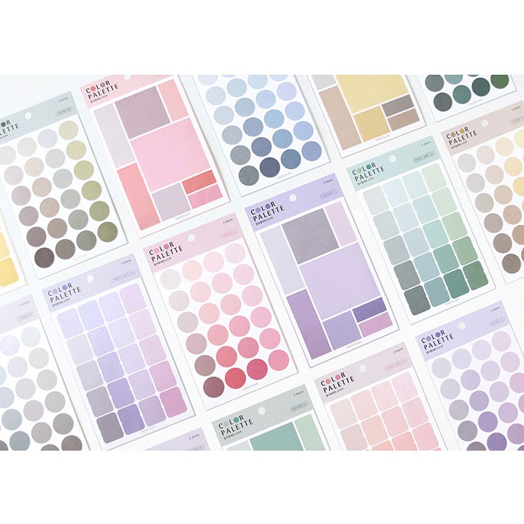 ภาพหน้าปกสินค้า[4แผ่น] Color Palette Sticker - สติ๊กเกอร์ จานสีพาสเทล [เราชอบsticker]