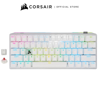 CORSAIR Keyboard K70 PRO MINI WIRELESS 60% Mechanical CHERRY MX Red Switch Keyboard with RGB Backlighting - White