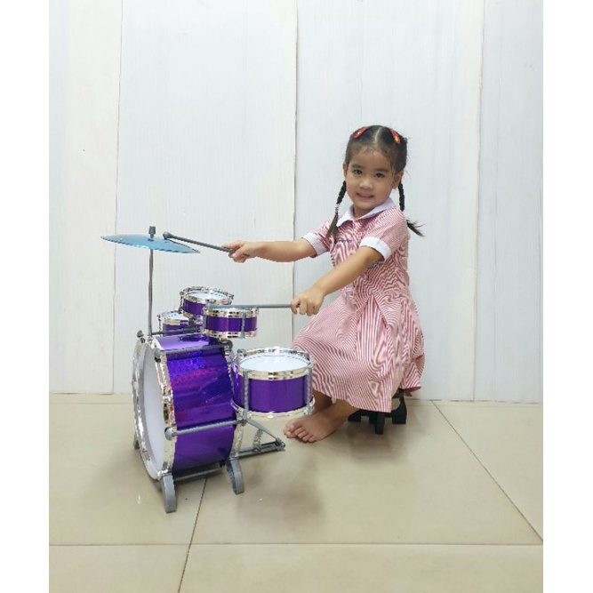 ของเล่นกลองชุด-5ใบ-ชุดกลองชุดใหญ่-กลองเด็กเล่น-drum-set-5ใบ-สมจริง-mlh