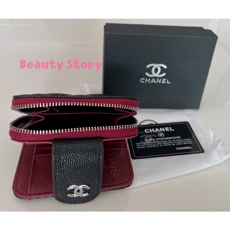 กระเป๋าสตางค์-chanel-ใบสั้น-4-5-นิ้ว-งาน-2in1-แถมกล่องและถุงผ้า