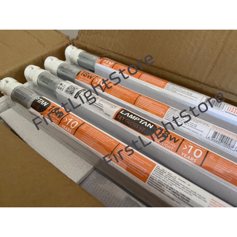 lamptan-ชุดรางไฟสำเร็จรูป-ป้องกันไฟกระชาก-led-set-t8-แลมป์ตั้น-full-set-led-9w-18w-daylight-แสงขาว-แพค6หลอด