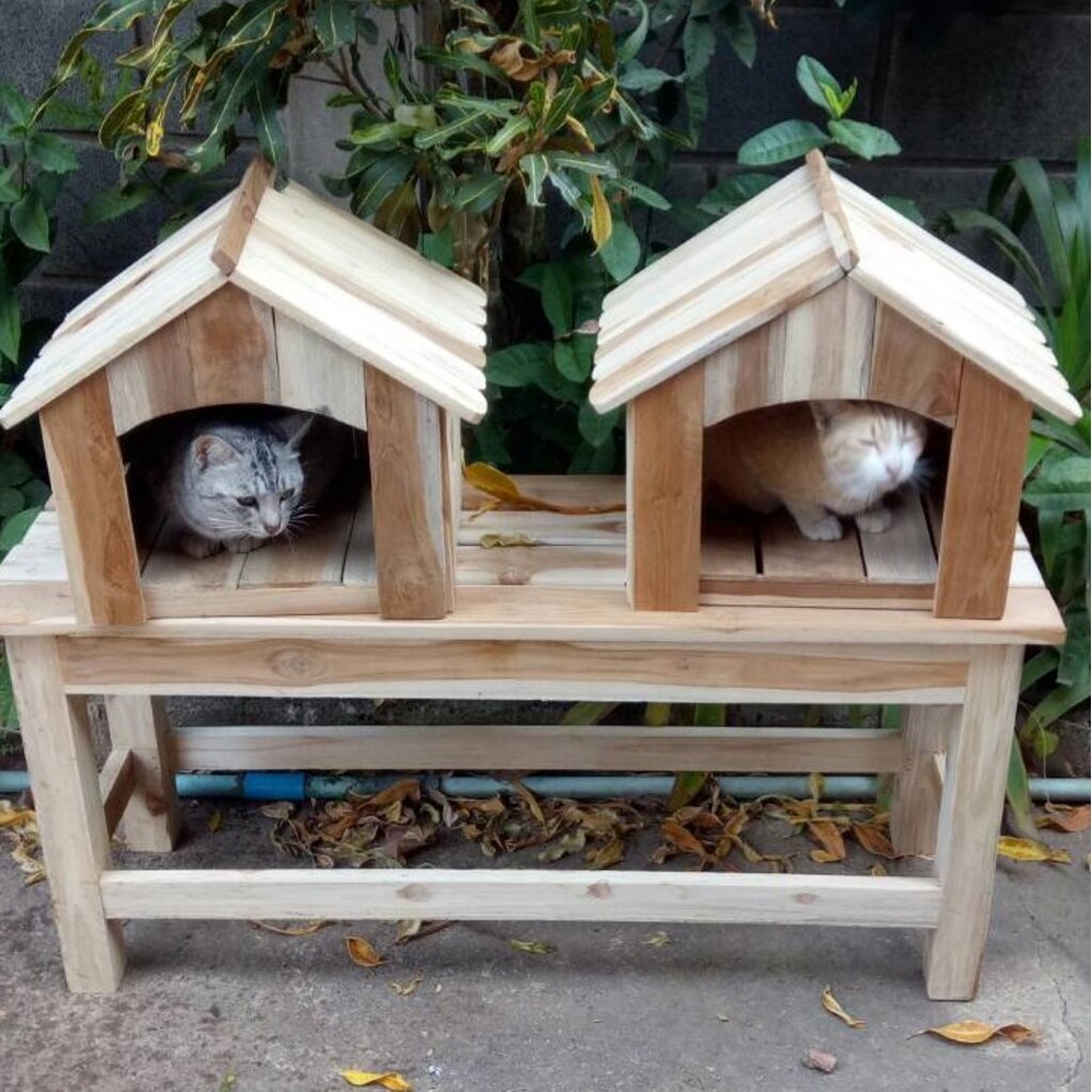 บ้านแมว-เล็ก-ขนาด-32x35x34cm-บ้านกระต่าย-ทำจากไม้สัก-ธรรมชาติ-แข็งแรง-ทนทาน-สีไม้ดิบธรรมชาติไม่ทำสี
