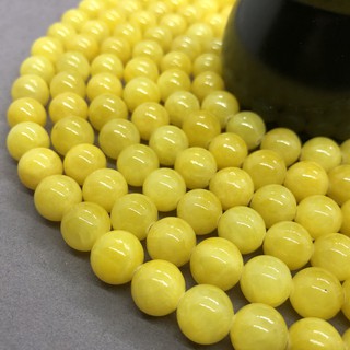 ภาพขนาดย่อของภาพหน้าปกสินค้าYellow Jade Beads ลูกปัดหยกสีเหลือง 4-12 มม. ทรงกลมสีขาวธรรมชาติโมราลูกปัดหิน DIY จากร้าน wenwo.th บน Shopee ภาพที่ 1