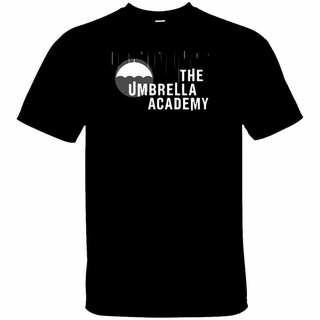 [COD]เสื้อยืด พิมพ์ลายโลโก้การ์ตูนซูเปอร์ฮีโร่ The Umbrella Academy Netflix สีดํา สไตล์คลาสสิก JBmbig24EJndhf93