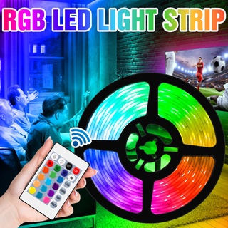 RGB สีสันแถบไฟนีออน LED ยืดหยุ่นไดโอด Fita โคมไฟ USB Hiasan Kamar NightLight ทีวีเดสก์ท็อปหน้าจอ BackLight 5V