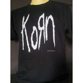 เสื้อยืดผ้าฝ้ายพิมพ์ลายเสื้อวงนำเข้า KORN Band LOGO Nu Metal Limp Bizkit Linkin Park Slipknot Style Vintage T-shirt