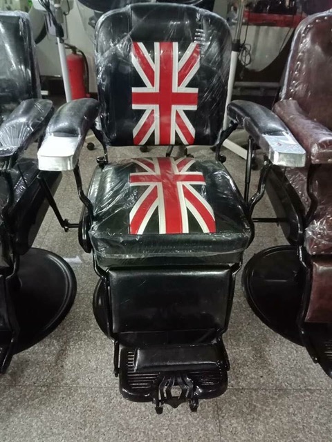 เก้าอี้บาร์เบอร์-เก้าอี้ตัดผมชายลายธงชาติตามแบบ