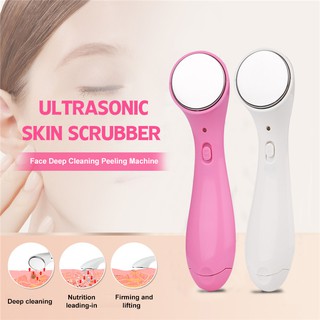 สินค้า เครื่องนวดหน้า+ผลักครีม Ultrasonic Ion Facial Massage Beauty Instrument Whitening Skin Face Cleaner Skin