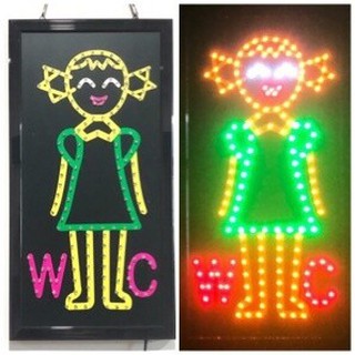 LED Sign ผู้หญิง WC ป้ายไฟแอลอีดีสำหรับตกแต่ง 220V ป้ายตัวอักษร ป้ายไฟ ป้ายหน้าร้าน ใช้ประดับตกแต่ง