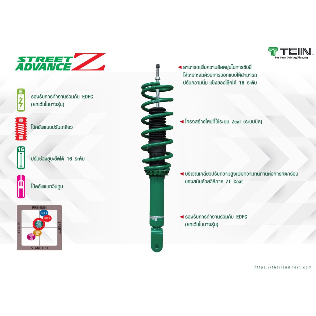 tein-street-advance-z-สตรัท-สตรัทปรับเกลียว-โช๊คพร้อมสปริง-4-ต้น-สินค้าตรงรุ่นไม่ต้องดัดแปลง