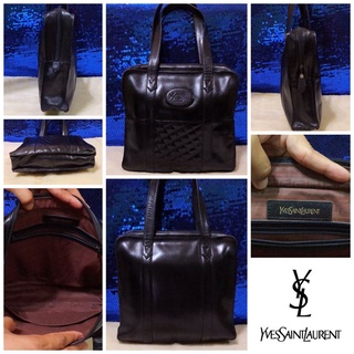 👝: YSL Black Leather Shoulder Bag แท้💯%