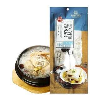 Ingredients for samgyetang วัตถุดิบสมุนไพรสำหรับทำซัมกเยทังไก่ตุ๋นโสมเกาหลี (แบบถุงชา) 100g 깊은맛 백숙재료