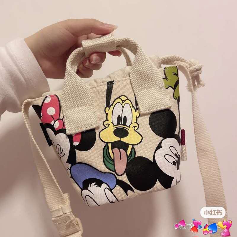 z-a-r-a-d-mickey-กระเป๋าถือสําหรับเด็กผู้หญิงผ้าใบพิมพ์ลายสุนัข