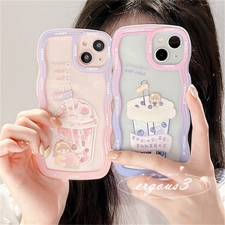 เคสโทรศัพท์มือถือแบบนิ่ม กันรอยเลนส์กล้อง ลายการ์ตูนชาผลไม้ สําหรับ Samsung M23 A13 A03 A23 A33 A53 A73 A03s A02 A12 A22 A52 A52s A72 A20 A30 A32 A51 A71 A50 A50s A30s A31 M53 M32