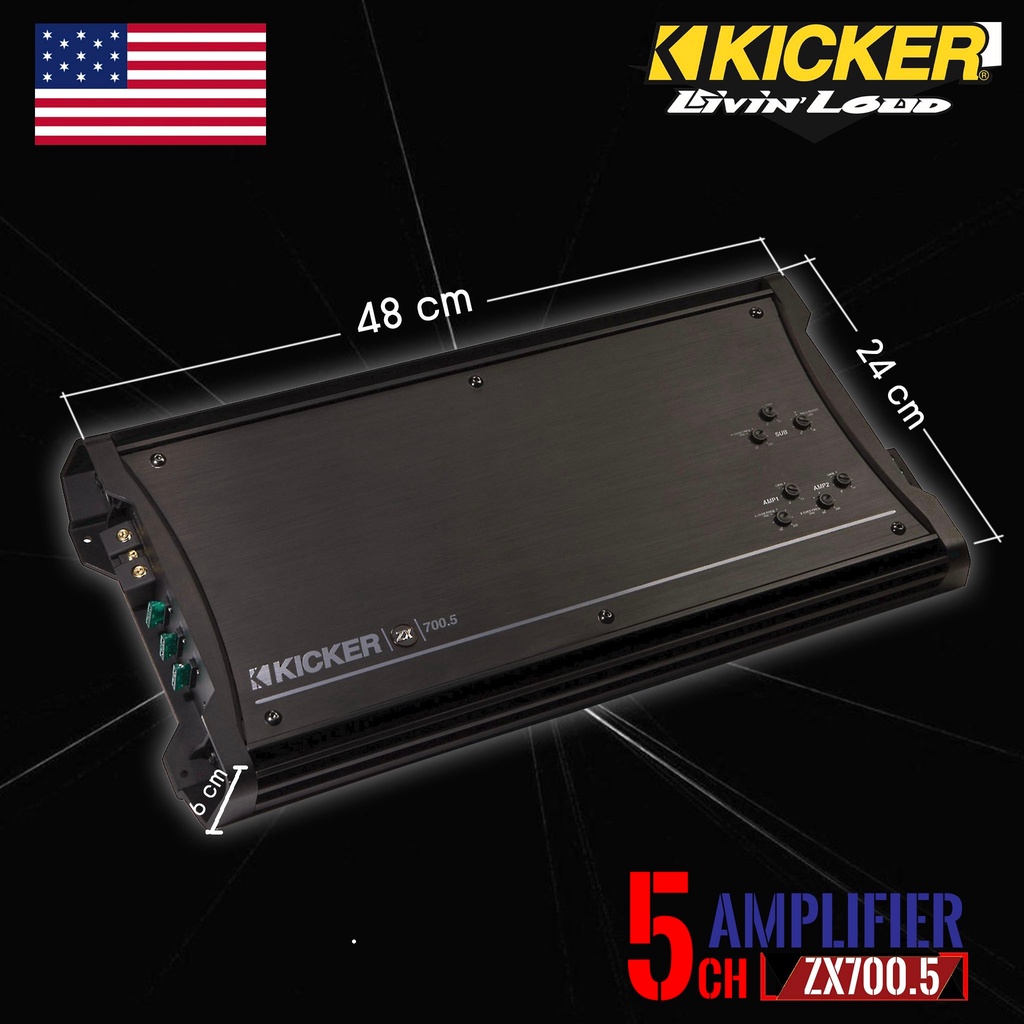 ของแท้ พร้อมส่งด่วน) KICKER รุ่นZX700.5 ZX Series เพาเวอร์แอมป์5แช