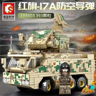 ชุดตัวต่อ Sembo Block รถทหาร HQ-17A ANTI-AIRCRAFT MISSILES SYSTEM SD105603 จำนวน 393 ชิ้น