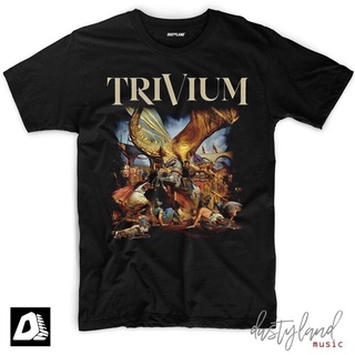 เสื้อยืด พิมพ์ลาย Trivium In The Court Of The Dragon สไตล์วินเทจ ยุโรป ของขวัญวันฮาโลวีน