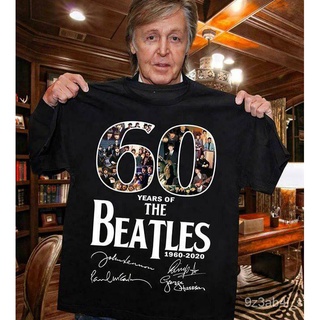 เสื้อยืดวงดนตรีเสื้อยืดผ้าฝ้ายพิมพ์ลาย The Beatles 1960 2020 poSCall size
