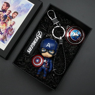 พวงกุญแจ จี้ตุ๊กตา Marvel Alliance Iron Spider-Man Captain America แบบสร้างสรรค์ สําหรับแขวนเอวรถยนต์