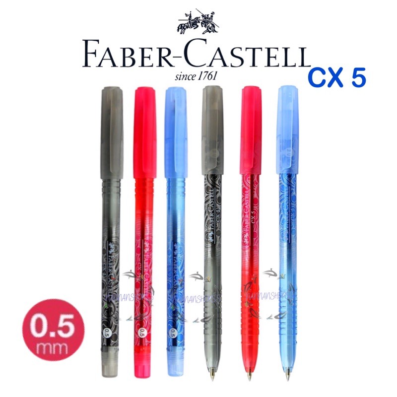 ปากกาลูกลื่น Faber-Castell CX 5 0.5 มม. ปากกา เฟเบอร์-คาสเทลล์ หมึก น้ำเงิน  แดง ดำ Faber Castell Super Smooth Pen CX5 | Shopee Thailand