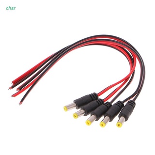 Char แจ็คเชื่อมต่อปลั๊กไฟ Cctv Psu ตัวผู้ 5.5X2.1 มม. 12V 5 ชิ้น