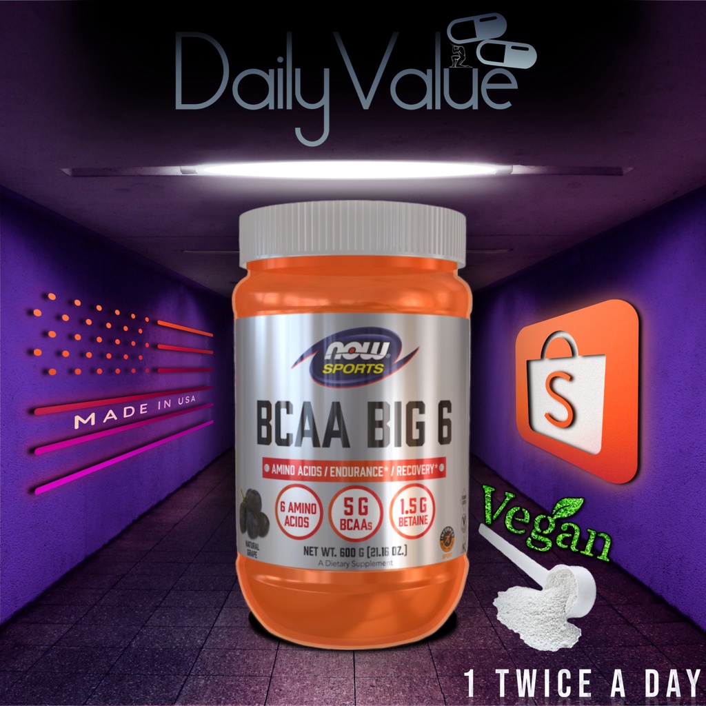 บีซีเอเอ / BCAA BIG-6 600g Powder Grape Flavor by NOW FOODS | Shopee ...