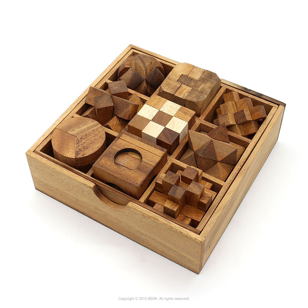 ชุดเกมไม้-9-ชิ้น-9-game-in-a-wooden-box-เกมส์ไม้บริหารสมอง-เกมไม้ปริศนา-เกมฝึกสมอง-wooden-puzzle-brain-teaser-puzzle