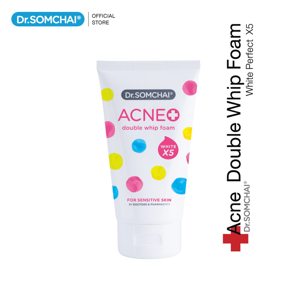 dr-somchai-acne-double-whip-foam-white-perfect-for-sensitive-skin-100-g-วิปโฟม-ล้างหน้า-ทำความสะอาดผิวอย่างอ่อนโยน