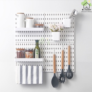 ภาพหน้าปกสินค้ากระดานแขวนผนัง Pegboard ชั้นแขวนติดผนัง  สำหรับจัดเก็บของพร้อมชุดติดตั้ง(ไม่ต้องเจาะผนัง)  ตกแต่งผนังได้B.HOMY ที่เกี่ยวข้อง