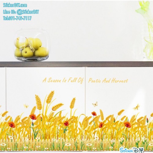 transparent-wall-sticker-สติ๊กเกอร์ติดผนัง-แต่งขอบ-autumn-wheat-กว้าง100cm-xสูง40cm