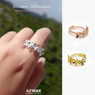 ส่งฟรี Aztique แหวนดอกไม้ สามารถปรับไซส์ได้ Flower Ring Adjustable Ring Jewelry Gifts,bs sa
