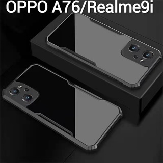 A76(พร้อมส่งในไทย)เคสกันกระแทกขอบสีหลังใสOPPO A76/OPPO A36/Realme 9i