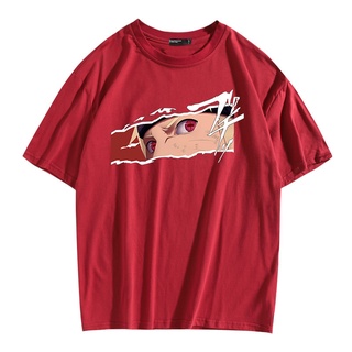 เสื้อยืดแขนสั้นพิมพ์ลายการ์ตูน Naruto ทรงหลวมแฟชั่น Unisex ไซซ์ S-4XL