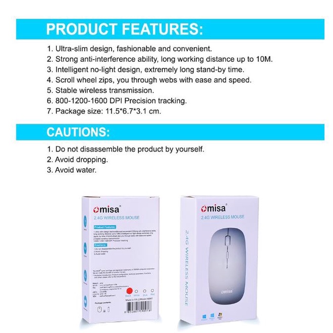 เมาร์ไร้สายใช้สำหรับคอมพิวเตอร์m847-ยี่ห้อomisa