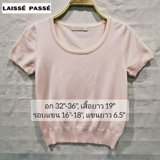 🏵️เสื้อ​ knit top ยี่ห้อ​ LAISSE PASSE (อก​32-34) สีโอล์ดโรส​ สีพีช​