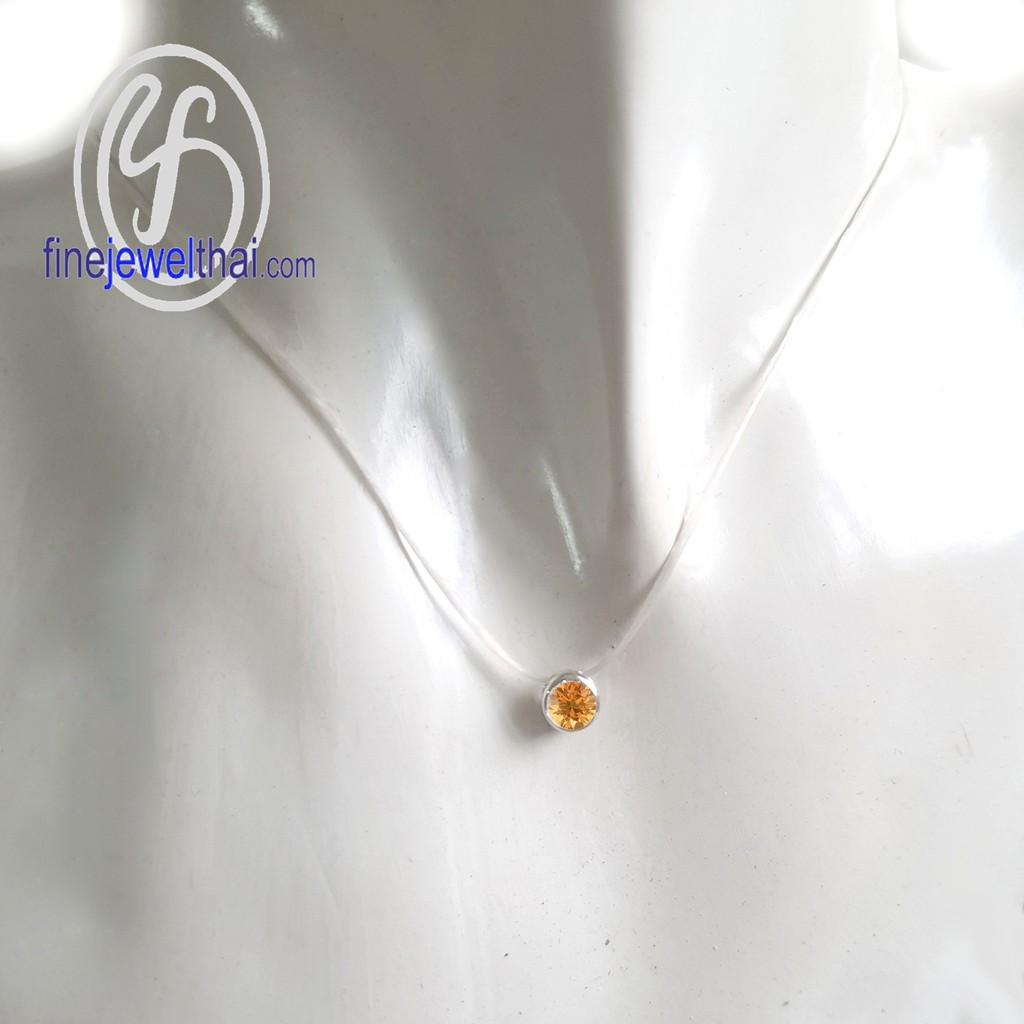 finejewelthai-จี้ซิทริน-ซิทริน-จี้พลอย-พลอยประจำเดือนเกิด-citrine-silver-pendant-birthstone-p1085ct00-ราคาต่อชิ้น