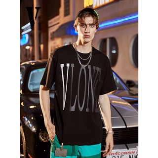 ใหม่ VLONE ผู้หญิงแขนสั้น New York ขนาดใหญ่ V หลวมเสื้อยืดผู้ชายลมขี้เกียจหลวมและสบาย