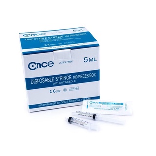 ภาพหน้าปกสินค้าONCE กระบอกฉีดยาขนาด 5 มล. (Disposable Syringe 5 mL) (100 ชิ้น/กล่อง) ที่เกี่ยวข้อง