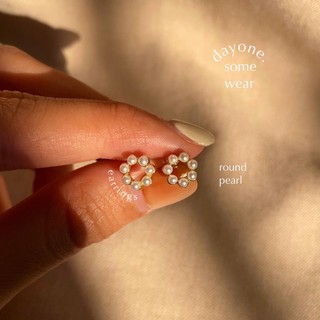 dayone.somewear🔍 ___earring round pearl ต่างหูมุกจิ๋ว สุดน่ารัก