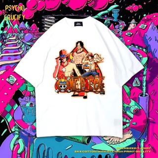 เสื้อยืด ขนาดใหญ่ พิมพ์ลาย Psycho Crucify Portgas D Ace | สีขาว | เสื้อยืด พิมพ์ลาย Ace | อนิเมะ | เสื้อเชิ้ต One Piece