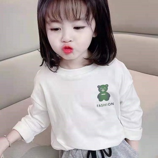 Babycat พร้อมส่ง ใหม่ เสื้อยืดแขนยาว ผ้าฝ้าย 100% สีขาว สไตล์ญี่ปุ่น และเกาหลี แฟชั่นฤดูใบไม้ผลิ และฤดูใบไม้ร่วง สําหรับเด็กผู้หญิง