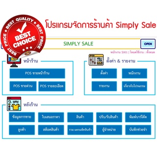 ภาพหน้าปกสินค้าโปรแกรมจัดการร้านค้า SIMPLY SALE ขายหน้าร้าน สต็อค บาร์โค้ด LINE Notify ที่เกี่ยวข้อง