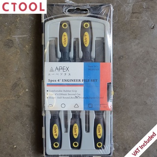 ชุดตะไบ4นิ้ว พร้อมด้าม 5 ตัว Apex ของแท้ - Authentic Hand Files Set 4" (5 Pieces) - ซีทูล Ctoolhardware