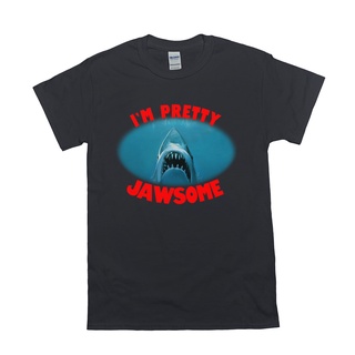 เสื้อยืดผ้าฝ้ายพิมพ์ลายขายดี เสื้อยืด พิมพ์ลาย Jaws Inspired Parody IM Pretty Jawsome สําหรับผู้ชาย