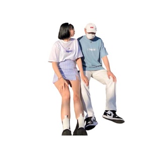 โปรโมชั่น : เสื้อคู่ happy sleepy lovely | cotton 100%